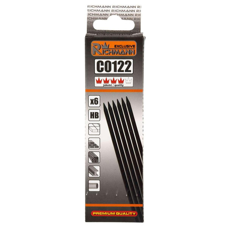 WKŁADY DO OŁÓWKÓW AUTOMAT. CZARNE 6 SZT. (HB) RICHMANN EXCLUSIVE C0122