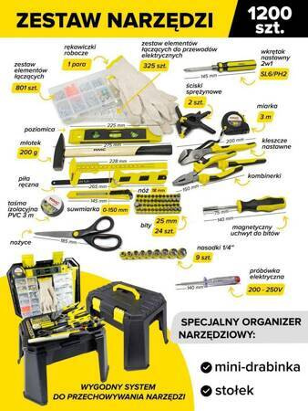 ZESTAW UNIWERSALNY 1200el. 1/4" 6-KĄT.  /WMC