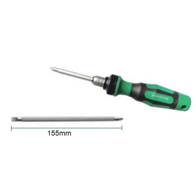 Wkrętak ratchetowy 2 w 1 płaski 6 x 155mm / PH2 CL501307 - CHANGLU TOOLS