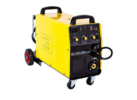 PÓŁAUTOMAT SPAW.INV. MIG 200/2 MMA KN IGBT 230/400V 200A/60% MB15/3, PODWOZIE,DIGIT/REG/IND,MMAR,GP25, kableMMA(OS25)-2m, D100/D200