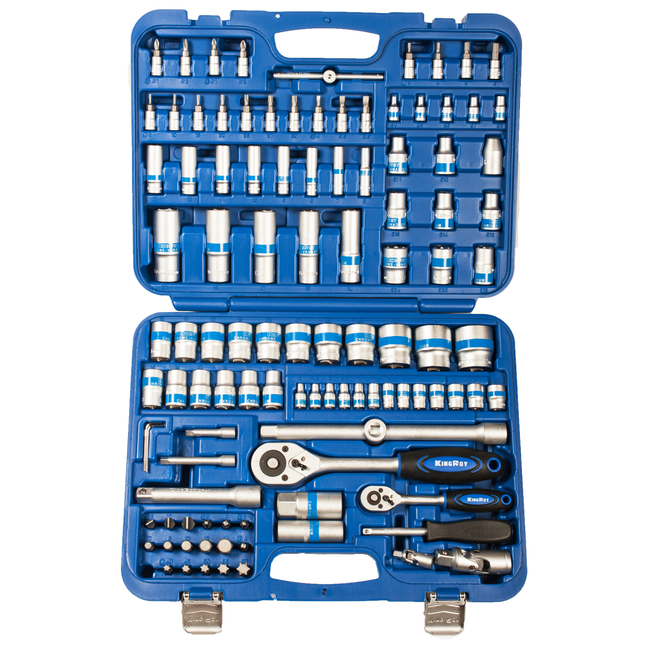 KR108MDA-12 Zestaw kluczy nasadowych 1/2" i 1/4" w walizce 108 elementów 