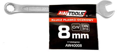 AWTOOLS KLUCZ PŁASKO-OCZKOWY CrV DIN3113 ROZMIAR: 8 (MM)