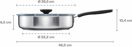 FISKARS PATELNIA 26cm Z POWŁOKĄ CERAMICZNĄ Z POKRYWKĄ FUNCTIONAL FORM