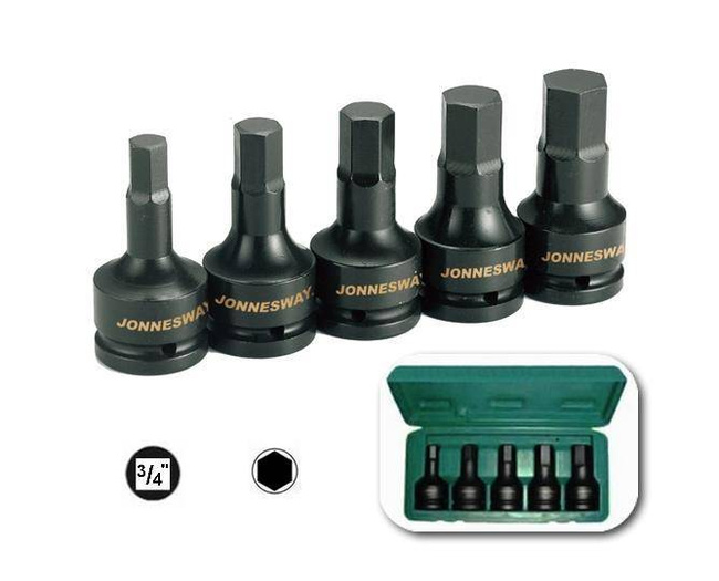 JONNESWAY KLUCZ IMBUSOWY UDAROWY 3/4" KOMPLET 5szt. S05A6105S