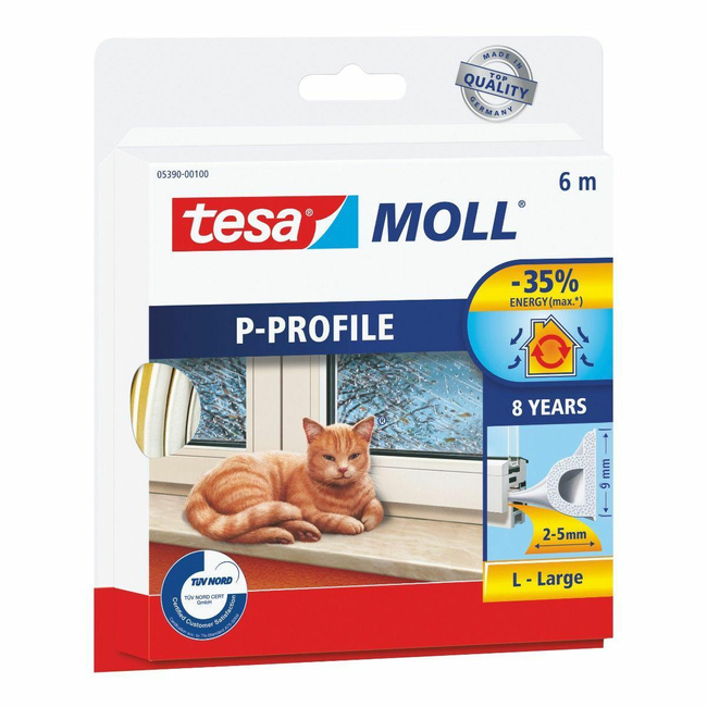 TESA USZCZELKA BIAŁA  P - 6m 9mm