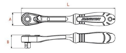 Grzechotka wąska 3/8" 60 zębów Jonnesway R6803