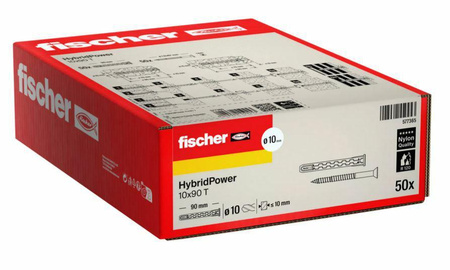 FISCHER KOŁEK HYBRIDPOWER 10x90 /50szt. TORX OGNIOODPORNY