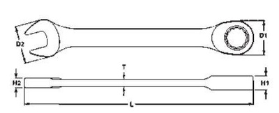 Zestaw kluczy płasko - oczkowych z grzechotką 8-19 mm (11 szt.) Tengtools TT6511RS