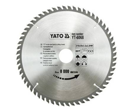 YATO PIŁA TARCZOWA WIDIOWA 210x30mm 60-ZĘBÓW 6068
