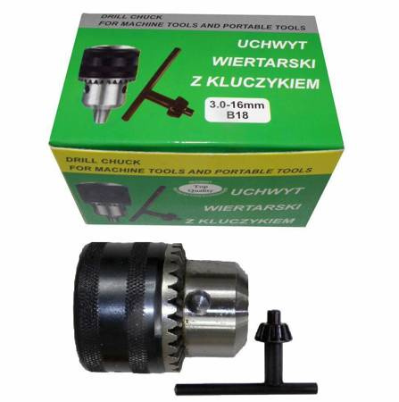 GŁÓWKA DO WIERTARKI 16mm-B18-KLUCZYK /SILVER