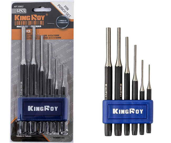 Zestaw wybijaków cylindrycznych 2-8 mm 6 szt. King Roy CTL00116