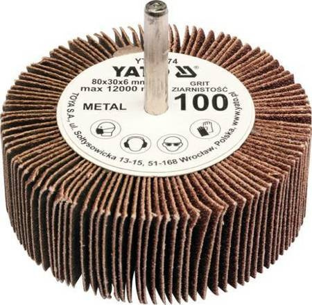 YATO ŚCIERNICA LISTKOWA TRZPIENIOWA 80 x 30 x 6mm P60