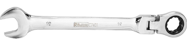 Klucze płasko oczkowe z grzechotką przegubową 8-19 mm 5 szt. Corona Exclusive C7401