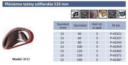 PASY BEZKOŃCOWE 13 x 533 gr. 40  5szt. do 9032