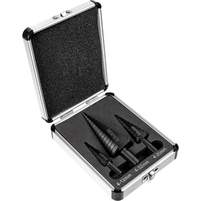 WIERTŁA STOPNIOWE DO METALU 4-32 MM 3 ELEM. ALU. PUDEŁKO Richmann Exclusive C9265
