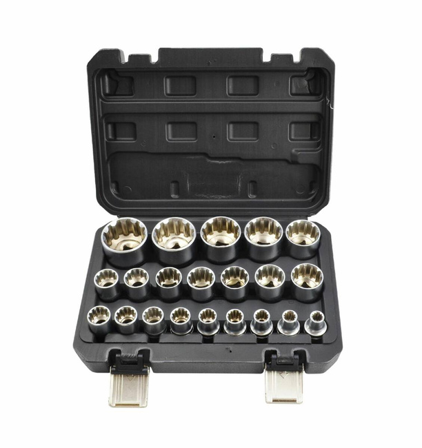 AWTOOLS ZESTAW NASADEK SPLINE 21el. 12-KĄT. BLACK LINE