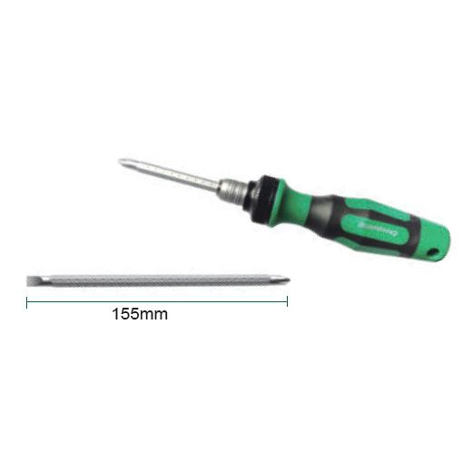 Wkrętak ratchetowy 2 w 1 płaski 6 x 155mm / PH2 CL501307 - CHANGLU TOOLS