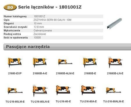 BOSTITCH ZSZYWKI 80 10mm  10 000 szt.