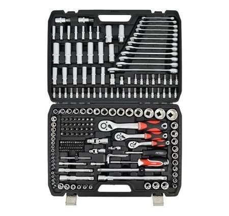 ZESTAW KLUCZY Z GRZECHOTKĄ 1/4'' 3/8'' 1/2'' 216 szt. AW TOOLS