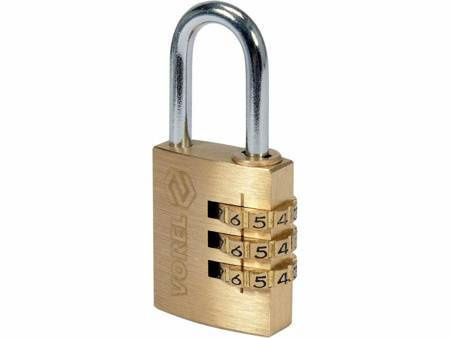 VOREL KŁÓDKA MOSIĘŻNA SZYFROWA 25mm