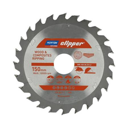 NORTON PIŁA TARCZOWA 150mm x 30mm x 24z DREWNO I KOMPOZYTY ATB (3,6 / 2,6)