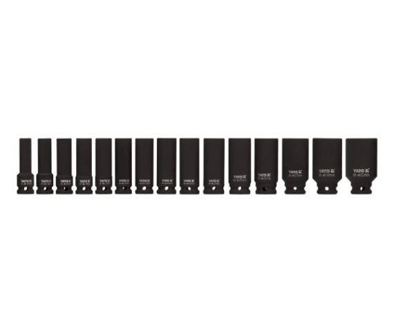 YATO NASADKI UDAROWE DŁUGIE 1/2" 15 elem. 10-32mm 1055