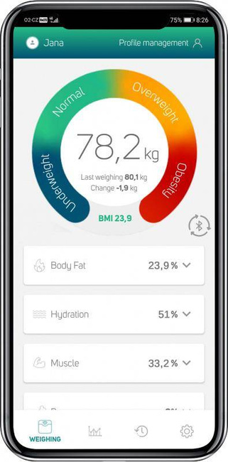 Waga łazienkowa fitness Sencor SBS 8800BK