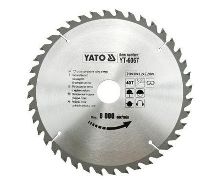 YATO PIŁA TARCZOWA WIDIOWA 210x30mm 40-ZĘBÓW 6067