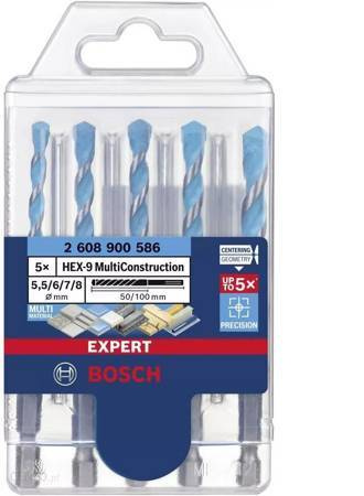 BOSCH WIERTŁO HEX-9 MULTICONSTRUCTION ZESTAW 5szt.  5.5/6/7/8mm