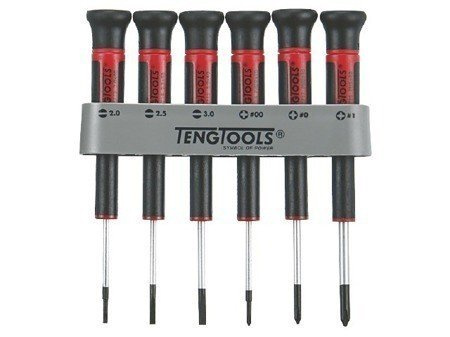 Zestaw wkrętaków precyzyjnych płaskich i krzyżakowych PH 6 szt. TengTools MDM706