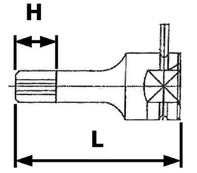 Nasadka trzpieniowa udarowa 1/2" L-78 mm  TORX TengTools