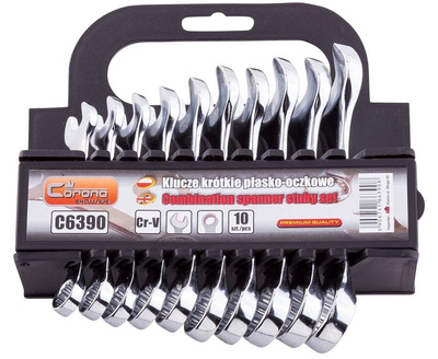 Zestaw kluczy płasko-oczkowych krótkich 10-19 mm 10 szt. Corona / Richmann Exclusive C6390