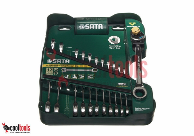 Zestaw kluczy płasko-oczkowych  SATA z podwójną grzechotką GearWrench 12 szt. SATA 09066
