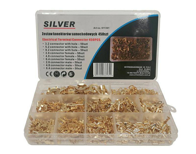 ZESTAW KONEKTORÓW SAMOCHODOWYCH 450szt. /SILVER