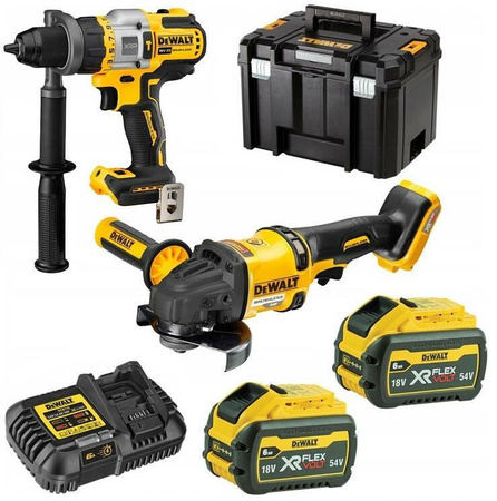 DEWALT ZESTAW COMBO 18V DCK2016T2T (DCD999 + DCG418) 2x6,0Ah