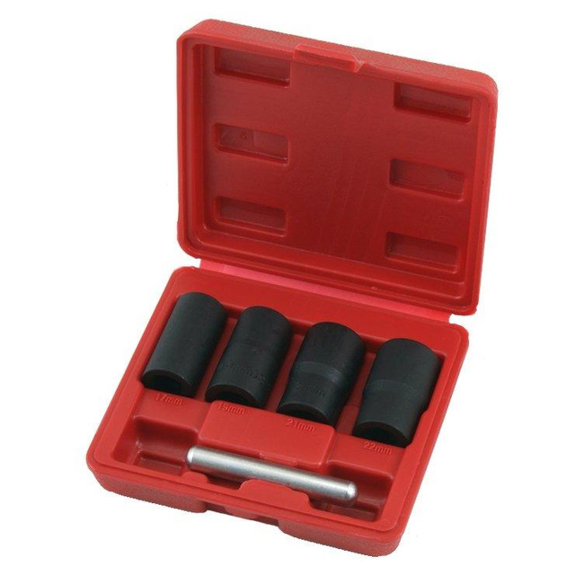 Zestaw do demontażu nakrętek kół z blokadą skrętną 5 sztuk, 1/2" przekrój AT8060 - ELLIENT TOOLS