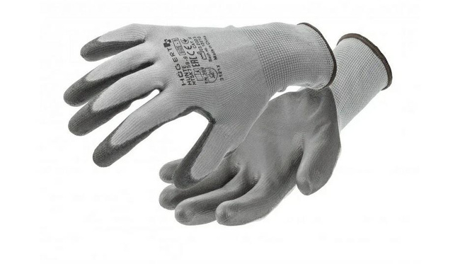 HOGERT RĘKAWICE OCHRONNE POLIURETAN HUNTE SZARE ROZM. 9