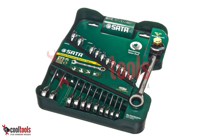 Zestaw kluczy płasko-oczkowych  SATA z podwójną grzechotką GearWrench 12 szt. SATA 09066