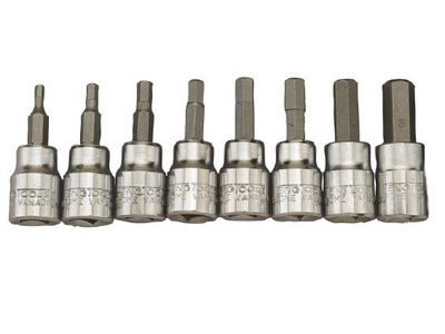 Zestaw 8 nasadek trzpieniowych 6-kątnych (imbus) calowych TENGTOOLS M3811 (68830207)