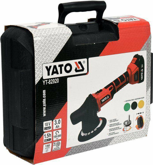 YATO POLERKA MIMOŚRODOWA BEZSZCZOTKOWA 18V