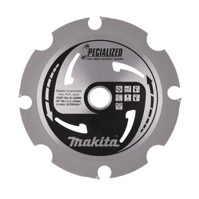 MAKITA PIŁA TARCZOWA  165x20x4z SPECJALIZED PŁYTY WŁÓKNOWO-CEMENTOWE