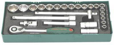 JONNESWAY zastaw kluczy nasadek 1/2" 25 szt. z wkładką plastikową S04H4125SP