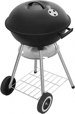 Kompaktowy okrągły przenośny grill węglowy z pokrywą