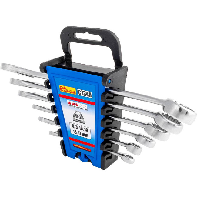 Zestaw kluczy płasko oczkowych 6-17 mm 6 szt. Corona / Richmann C7340