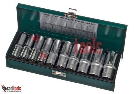 Komplet 10 sztuk nasadek 6-kątnych długich 1/2" Jonnesway S04HD411S