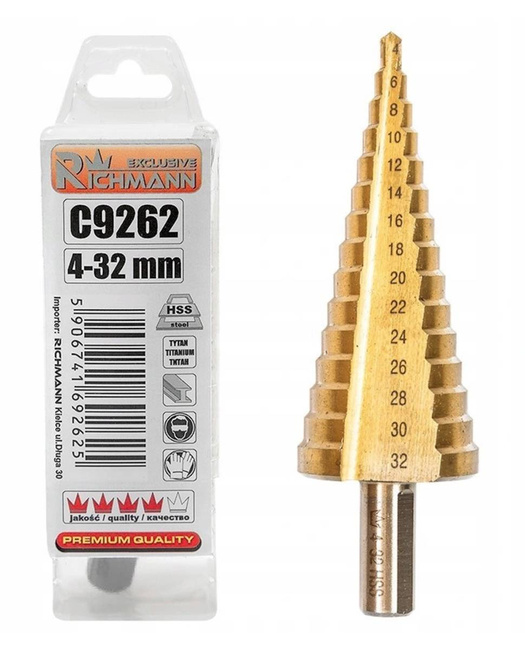 Wiertło stopniowe 4-32 mm do metalu Corona / Richmann Exclusive C9262