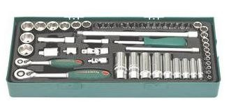 Zestaw 56 kluczy nasadowych 1/4" i 3/8" we wkładce narzędziowej Jonnesway S04H3157SP