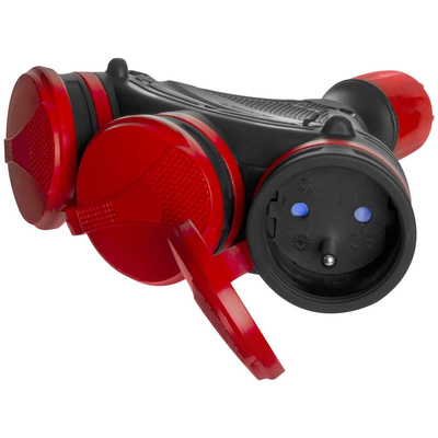 AWTOOLS GNIAZDO  EXTREME POTRÓJNE Z KLAPKAMI IP54 16A