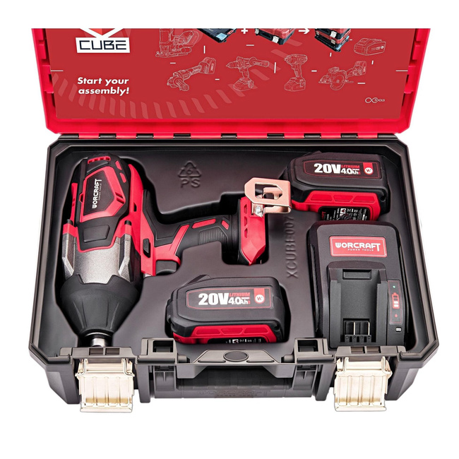 Akumulatorowy klucz udarowy bezszczotkowy Li-ion 3/4'' 1800Nm 20V zestaw w pudełku XCUBE CIWS20LIB1800X - WORCRAFT