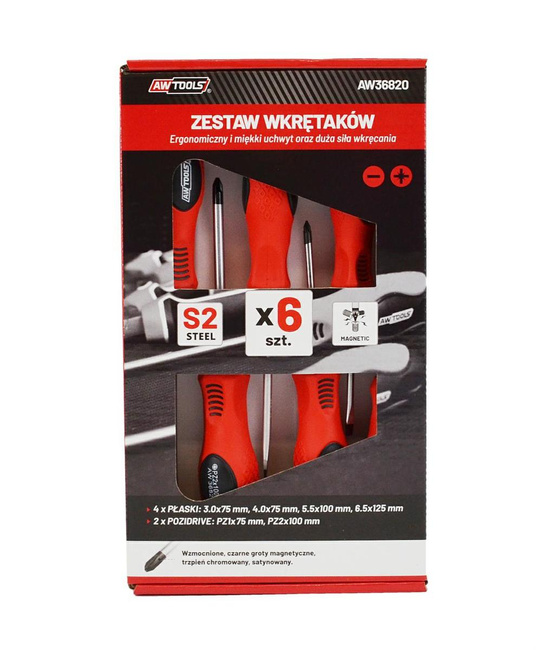 AWTOOLS ZESTAW WKRĘTAKÓW S2 /  6szt.